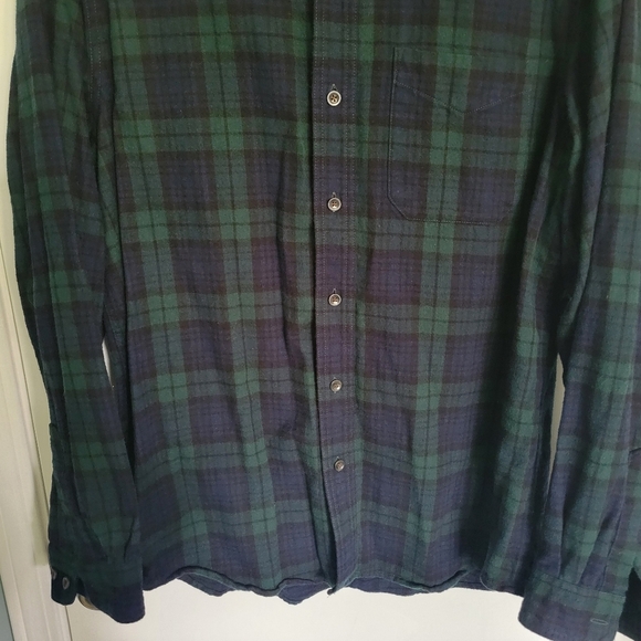 LL Bean Men's Scotch Plaid Flannel Shirt Traditional Fit Tartan Green Med 228061 - Picture 5 of 11